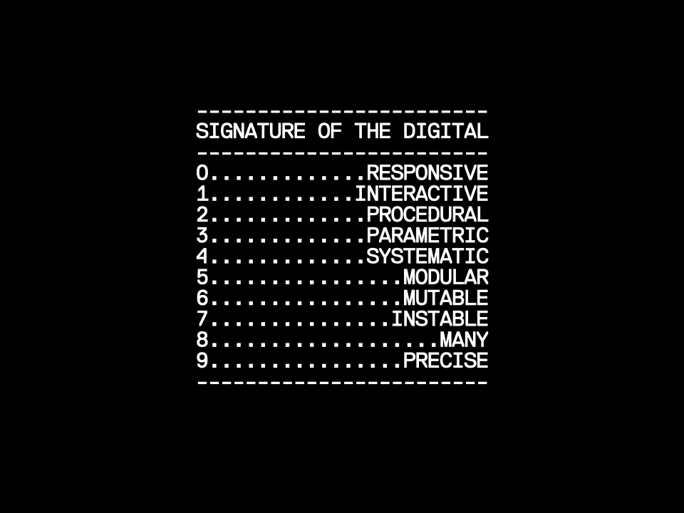 Signature of the Digital